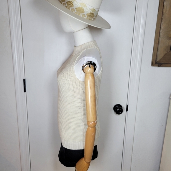 Loft Crochet Cotton Blend Tank Top Size Small Boho Chic Lightweight Knit - Picture 6 of 10